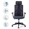 Sedia Ergonomica Quick, schienale bionico, braccioli regolabili