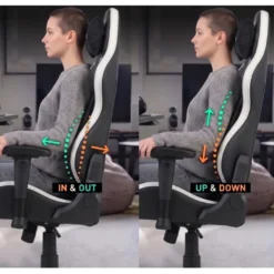Sedia gaming ergonomica Vanguard, cuscino magnetico, ecopelle