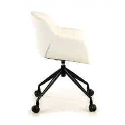 Sedia Girevole Ores, con ruote, Design Moderno, Pelle