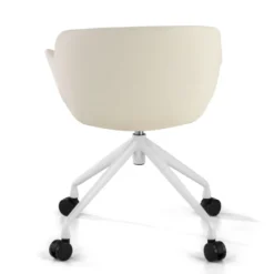 Sedia Girevole Ores, con ruote, Design Moderno, Pelle