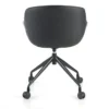 Sedia Girevole Ores, con ruote, Design Moderno, Pelle