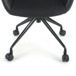 Sedia Girevole Ores, con ruote, Design Moderno, Pelle