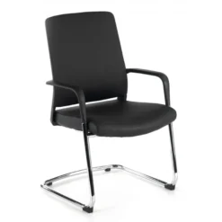 Sedia Ospiti Ufficio Bali, schienale ergonomico similpelle