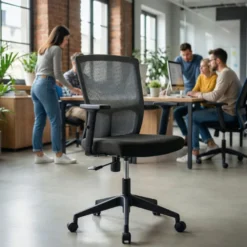 Sedia per Ufficio Pivot, braccioli regolabili, rete