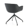 Sedia Riunione Ores, base piramidale, ottime finiture, ecopelle