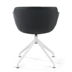 Sedia Riunione Ores, base piramidale, ottime finiture, ecopelle