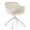 Sedia Riunione Ores, base piramidale, ottime finiture, ecopelle
