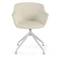 Sedia Riunione Ores, base piramidale, ottime finiture, ecopelle