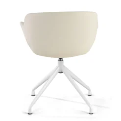 Sedia Riunione Ores, base piramidale, ottime finiture, ecopelle