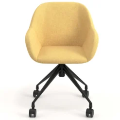 Sedia riunioni con ruote Greta, base in alluminio