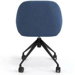 Sedia riunioni con ruote Greta, base in alluminio