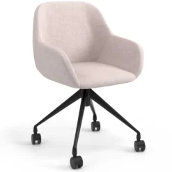 Sedia riunioni con ruote Greta, base in alluminio