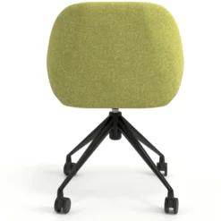 Sedia riunioni con ruote Greta, base in alluminio