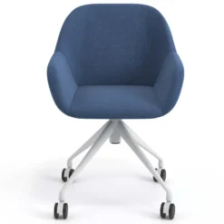 Sedia riunioni con ruote Greta, base in alluminio