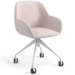Sedia riunioni con ruote Greta, base in alluminio