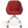 Sedia riunioni con ruote Greta, base in alluminio
