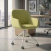 Sedia riunioni con ruote Greta, base in alluminio