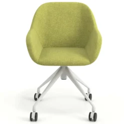 Sedia riunioni con ruote Greta, base in alluminio