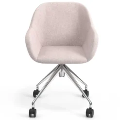 Sedia riunioni con ruote Greta, base in alluminio