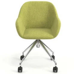 Sedia riunioni con ruote Greta, base in alluminio