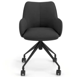 Sedia riunioni con ruote Nora, base in alluminio