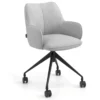 Sedia riunioni con ruote Nora, base in alluminio