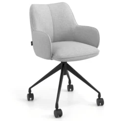 Sedia riunioni con ruote Nora, base in alluminio