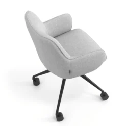 Sedia riunioni con ruote Nora, base in alluminio