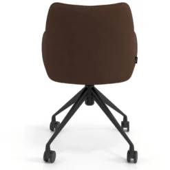 Sedia riunioni con ruote Nora, base in alluminio