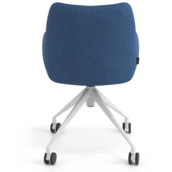 Sedia riunioni con ruote Nora, base in alluminio