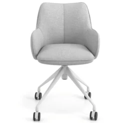 Sedia riunioni con ruote Nora, base in alluminio