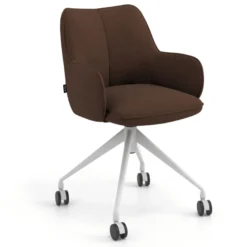 Sedia riunioni con ruote Nora, base in alluminio