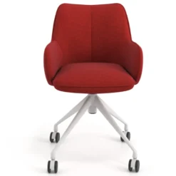Sedia riunioni con ruote Nora, base in alluminio