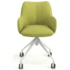 Sedia riunioni con ruote Nora, base in alluminio