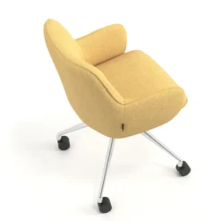 Sedia riunioni con ruote Nora, base in alluminio