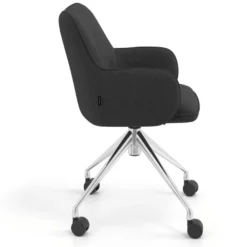 Sedia riunioni con ruote Nora, base in alluminio