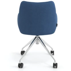 Sedia riunioni con ruote Nora, base in alluminio