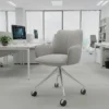 Sedia riunioni con ruote Nora, base in alluminio