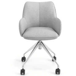 Sedia riunioni con ruote Nora, base in alluminio