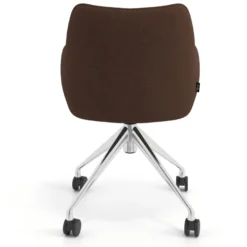 Sedia riunioni con ruote Nora, base in alluminio