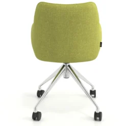Sedia riunioni con ruote Nora, base in alluminio