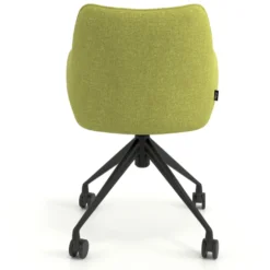 Sedia riunioni con ruote Nora, base in alluminio