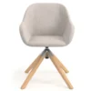 Sedia riunioni Greta, base in legno girevole