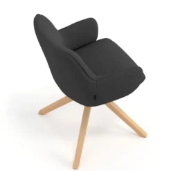 Sedia riunioni Nora, base in legno girevole
