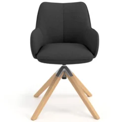 Sedia riunioni Nora, base in legno girevole
