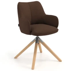 Sedia riunioni Nora, base in legno girevole