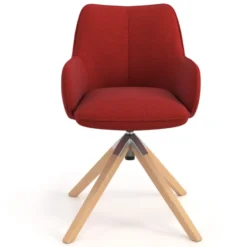 Sedia riunioni Nora, base in legno girevole