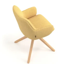 Sedia riunioni Nora, base in legno girevole