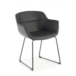 Sedia Sala Attesa Ores, Cantilever, Sedile Imbottito, Pelle