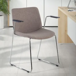 Sedia Sala d'Attesa Flow, schienale ergonomico, slitta, con braccioli